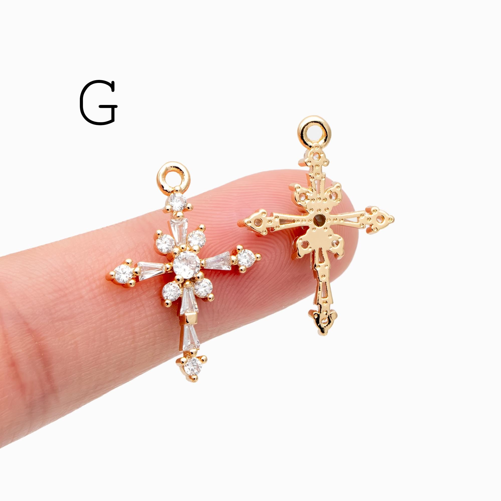 4pcs Cross Charm, Tiny Cross Charm, Cross Pendant, Cross Necklace Charm(GB-2731)